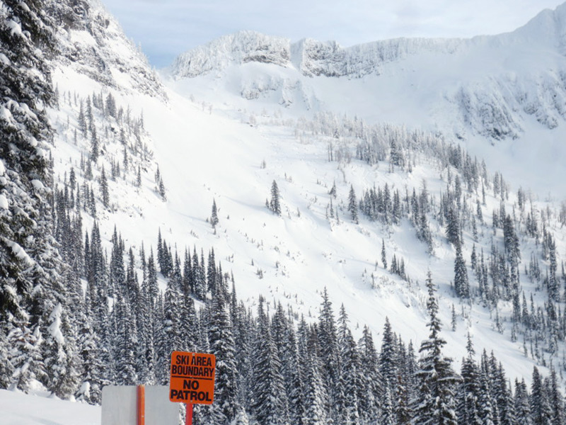 ski patrol boundary sign whitewater resort nelson bc