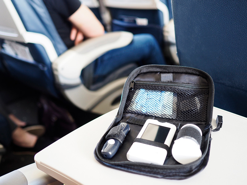 Trousse pour diabétique en avion