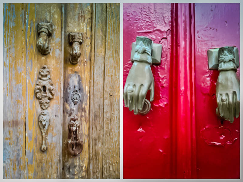 Moorish influences, such as these door knockers in the shape of a female hand, are still visible today.