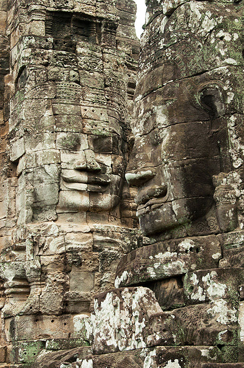 Stone faces of the Bayon temple, Angkor Thom