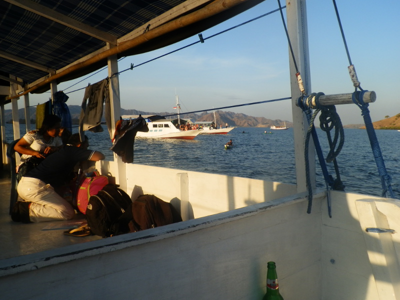 View of tour group of boats heading to Komodo Islands