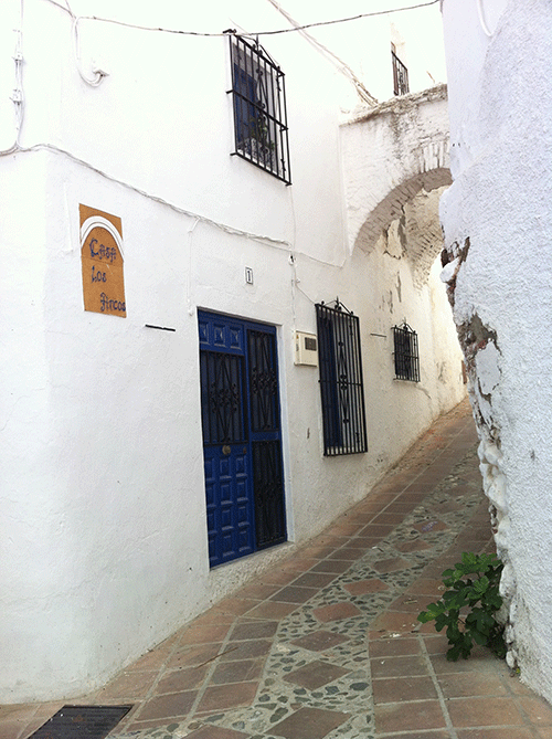 Tiled walkway in the village of Comares Andalucia at Casa Los Arcos