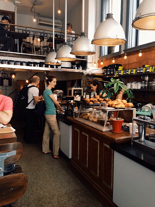 View inside the Pikolo Cafe in Montreall