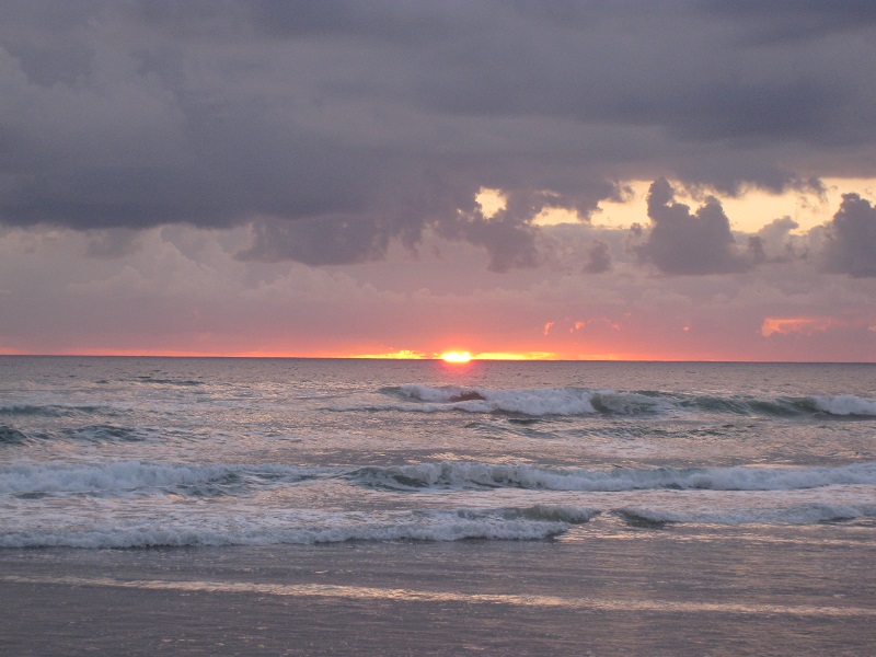 Beautiful seaside sunset in Cornwall, England