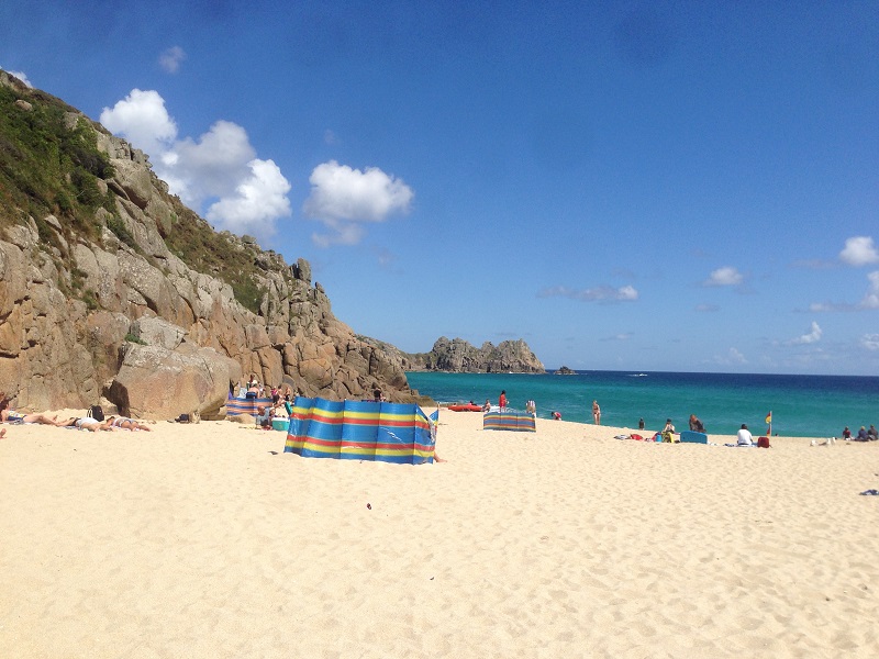 Beautiful beach in Porthcurno, England