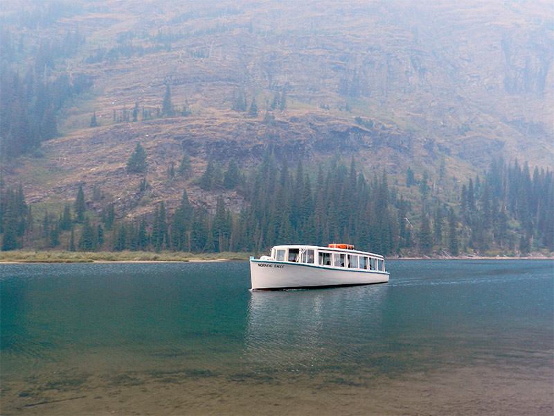 The Morning Eagle moves across beautiful Lake Josephine