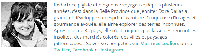 Redactrice pigiste et blogueuse voyageuse depuis plusieurs annees, c’est dans la Belle Province que Jennifer Dore Dallas.