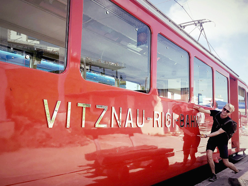 The train from Vitznau to Rigi, in Switzerland