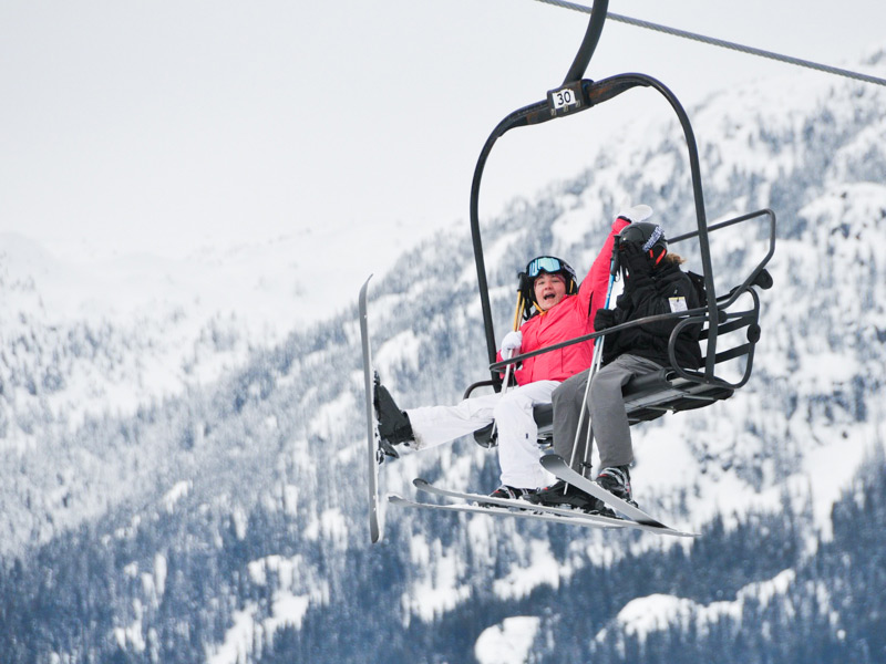 One of the many chairlifts at Whistler where you can enjoy the beautiful views.