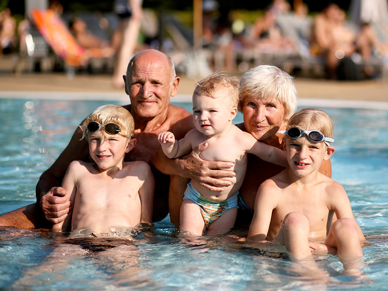 Cruise ship family pools