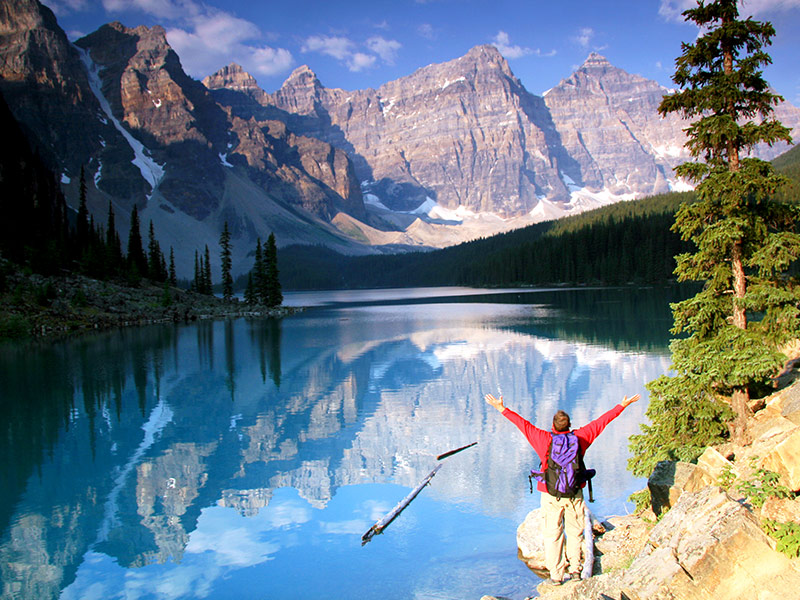 hiker at a Canadian national park