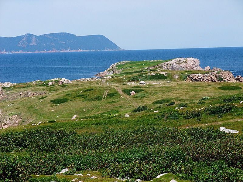 Grassy cliffs by the sea in Cape Breton, Canada