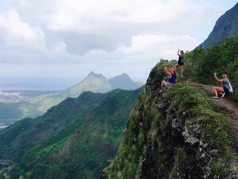 You'll have to hike along the outside of the mountain at times, so stay low to control your balance.