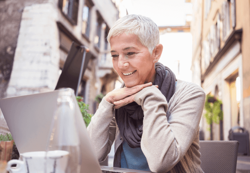Senior woman travel planning