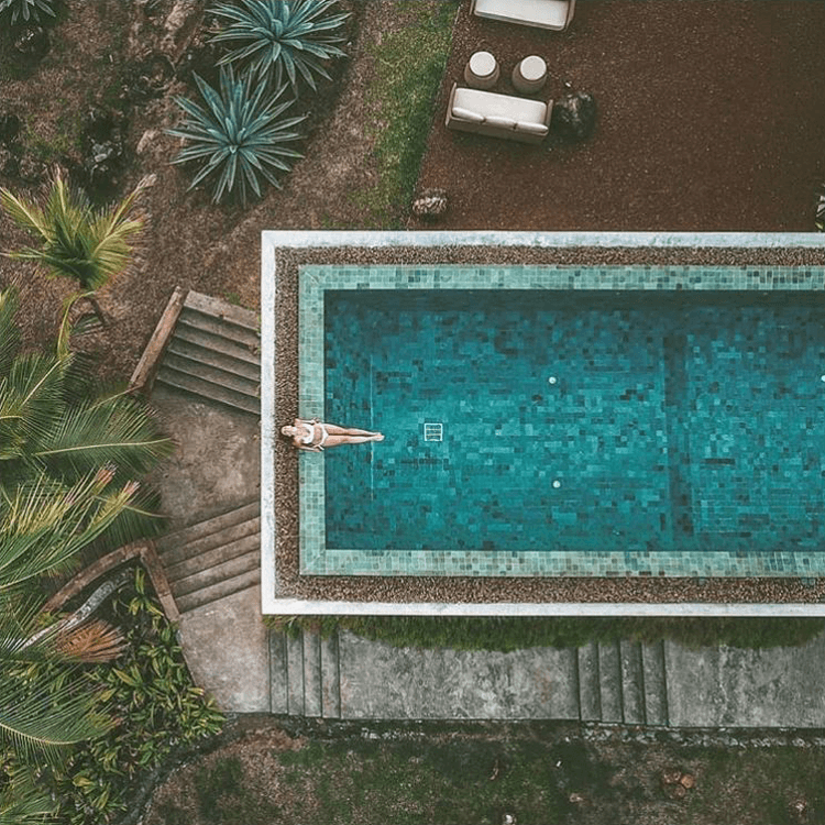 woman in pool