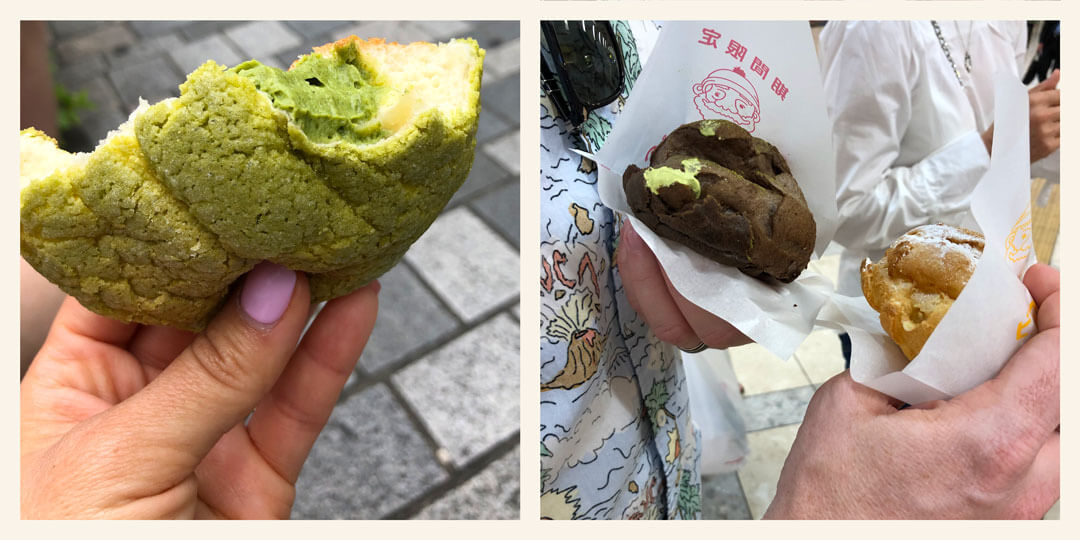 matcha tea dessert bun