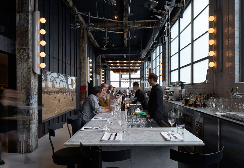 Light-filled dining room, Le Serpent, Montreal, QC