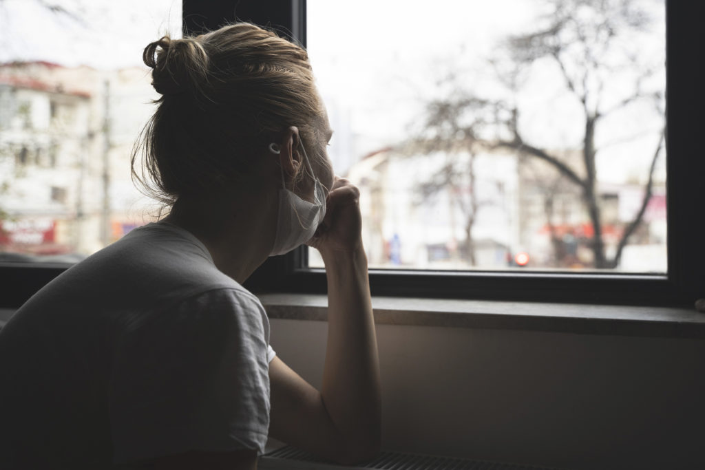 woman in quarantine