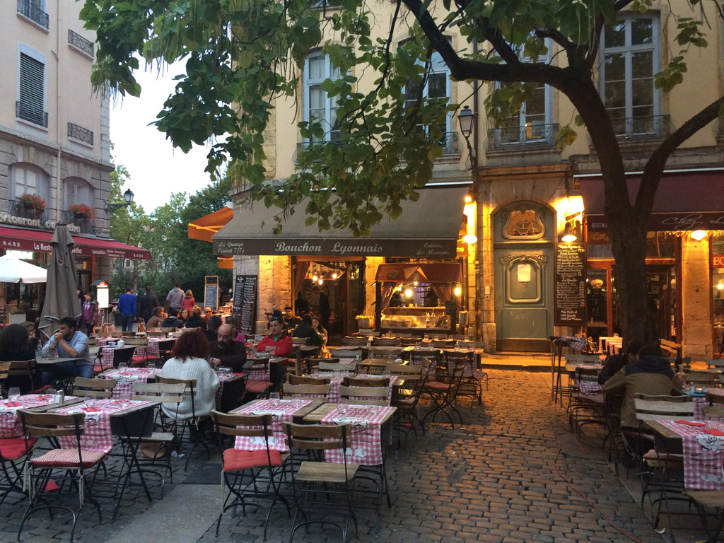 The traditional bouchon restaurants.